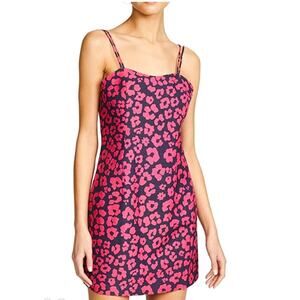 C/MEO Collective Heart of Me navy pink floral linen blend dress size US 6 NWT